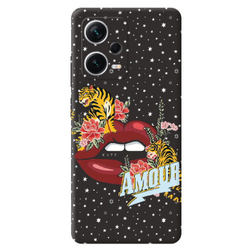 Xiaomi Poco X5 Amour Black Colored Silicone TPU Θήκη