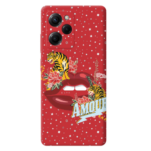 Xiaomi Poco X5 Pro Amour Red Colored Silicone TPU Θήκη