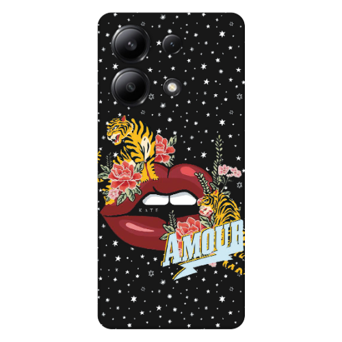 Xiaomi Redmi Note 13 4G Amour Black Colored Silicone TPU Θήκη