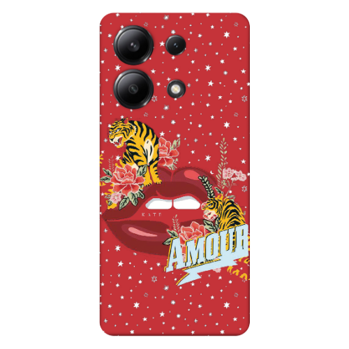 Xiaomi Redmi Note 13 4G Amour Red Colored Silicone TPU Θήκη
