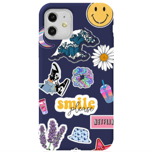 Apple iPhone 11  Smile Moon Dark blue Colored Silicone TPU Θήκη