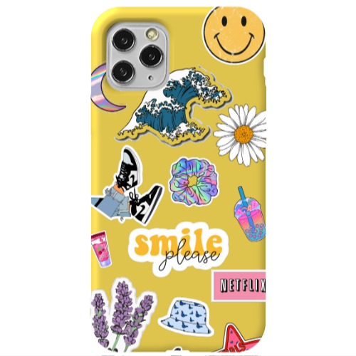 Apple iPhone 11 Pro Smile Moon Yellow Colored Silicone TPU Θήκη