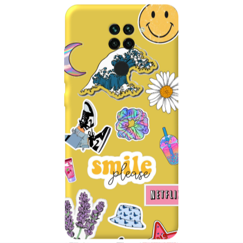 Xiaomi Redmi Note 9 Smile Moon Yellow Colored Silicone TPU Θήκη