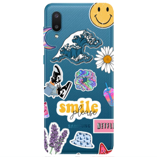 Samsung A02 Smile Moon Transparent Silicone TPU Θήκη