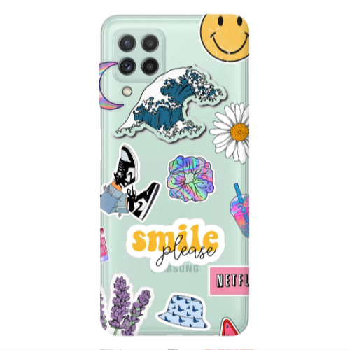 Samsung A22 4G Smile Moon Transparent Silicone TPU Θήκη