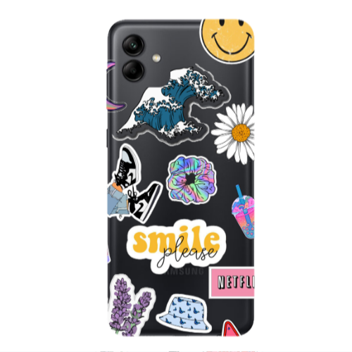 Samsung A04 Smile Moon Transparent Silicone TPU Θήκη