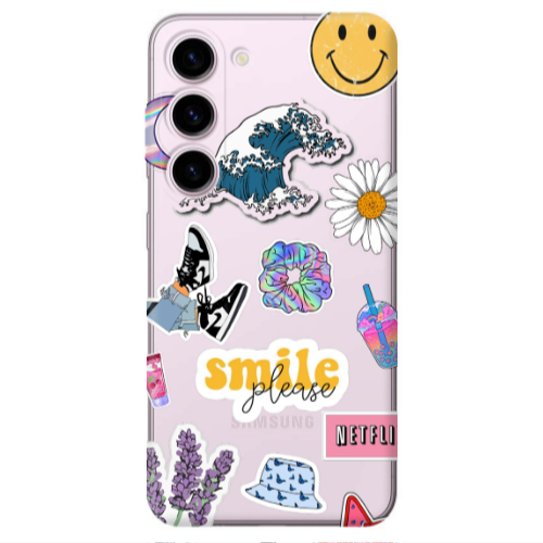 Samsung S23 Smile Moon Transparent Silicone TPU Θήκη