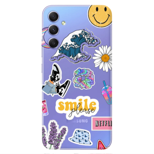 Samsung A34 Smile Moon Transparent Silicone TPU Θήκη