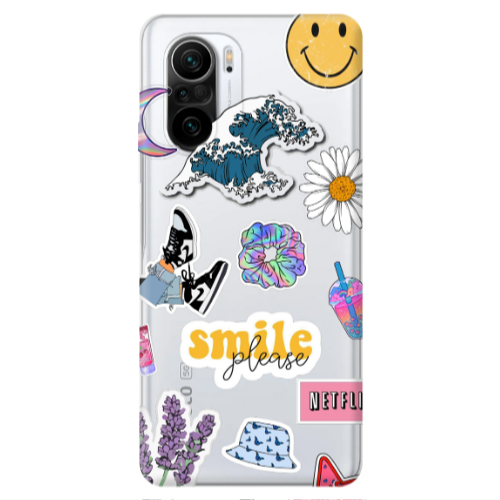 Xiaomi Poco F3 Smile Moon Transparent Silicone TPU Θήκη