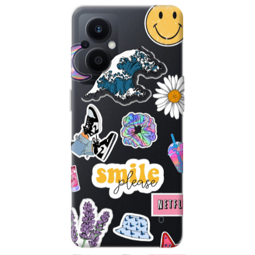Oppo Reno 7 Lite Smile Moon Transparent Silicone TPU Θήκη