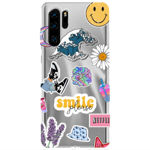 Huawei P30 Pro Smile Moon Transparent Silicone TPU Θήκη