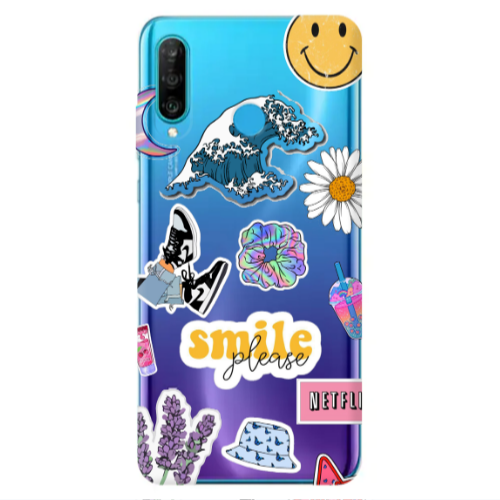 Huawei P30 Lite Smile Moon Transparent Silicone TPU Θήκη