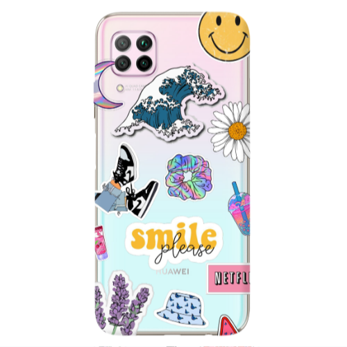 Huawei P40 Lite Smile Moon Transparent Silicone TPU Θήκη
