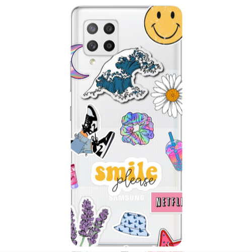 Samsung A42 5G Smile Moon Transparent Silicone TPU Θήκη