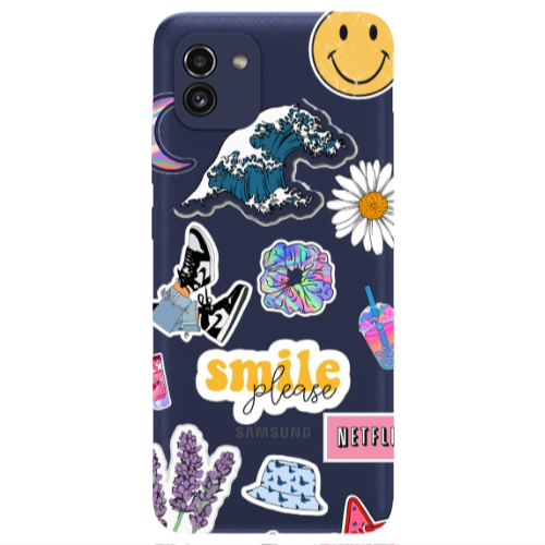 Samsung A03 Smile Moon Transparent Silicone TPU Θήκη