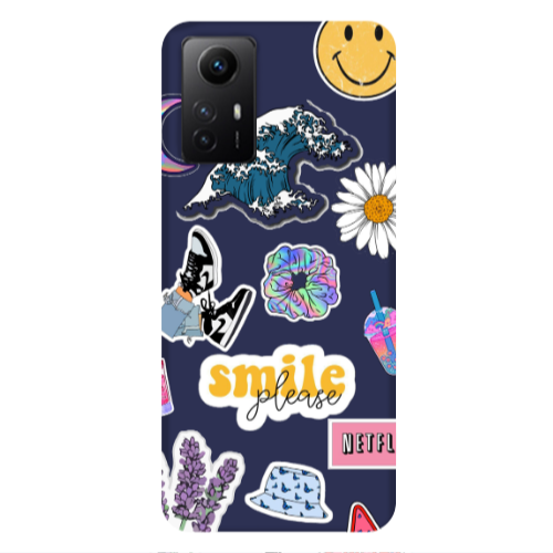 Xiaomi Redmi Note 12s Smile Moon Dark blue Colored Silicone TPU Θήκη