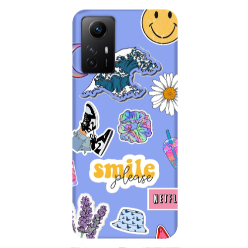 Xiaomi Redmi Note 12s Smile Moon Light Purple Colored Silicone TPU Θήκη