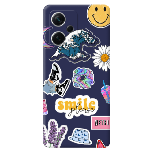 Xiaomi Poco X5 Smile Moon Dark blue Colored Silicone TPU Θήκη