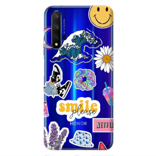Huawei Nova 5 T Smile Moon Transparent Silicone TPU Θήκη