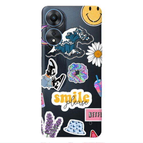 Oppo A 98 Smile Moon Transparent Silicone TPU Θήκη