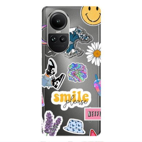 Oppo Reno10 5G Smile Moon Transparent Silicone TPU Θήκη