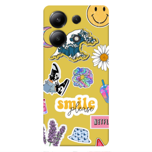 Xiaomi Redmi Note 13 4G Smile Moon Yellow Colored Silicone TPU Θήκη
