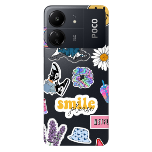 Xiaomi Poco C65 Smile Moon Transparent Silicone TPU Θήκη