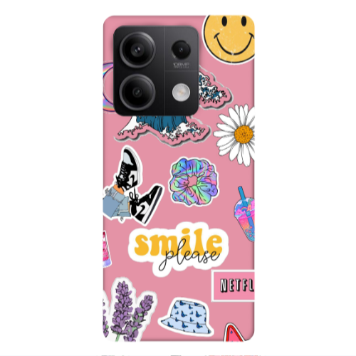 Xiaomi Redmi Note 13Pro 5G Smile Moon Pink Colored Silicone TPU Θήκη