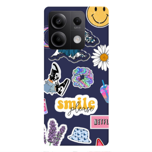Xiaomi Redmi Note 13Pro 5G Smile Moon Dark blue Colored Silicone TPU Θήκη