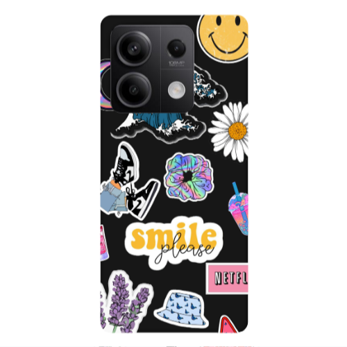 Xiaomi Redmi Note 13Pro 5G Smile Moon Black Colored Silicone TPU Θήκη