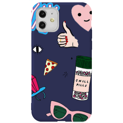 Apple iPhone 11  Chill Dark blue Colored Silicone TPU Θήκη