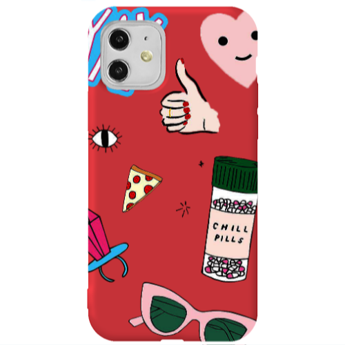 Apple iPhone 11  Chill Red Colored Silicone TPU Θήκη