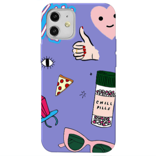Apple iPhone 12 Chill Purple Colored Silicone TPU Θήκη