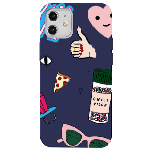 Apple iPhone 12 Chill Dark blue Colored Silicone TPU Θήκη