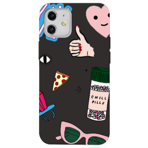 Apple iPhone 12 Chill Black Colored Silicone TPU Θήκη