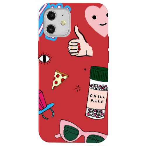 Apple iPhone 12 Chill Red Colored Silicone TPU Θήκη