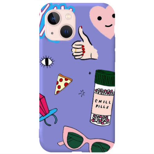 Apple iPhone 13 Chill Purple Colored Silicone TPU Θήκη