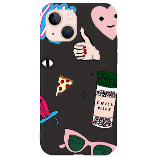 Apple iPhone 13 Chill Black Colored Silicone TPU Θήκη