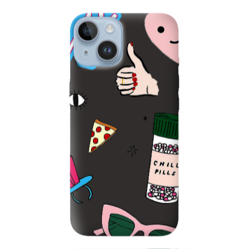 Apple iPhone 14  Chill Black Colored Silicone TPU Θήκη