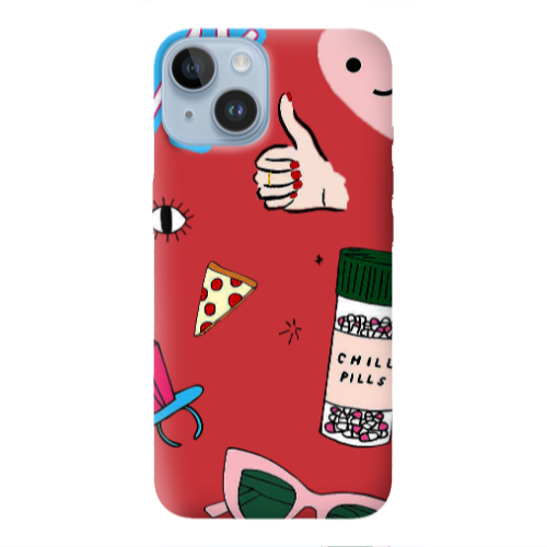Apple iPhone 14 Plus Chill Red Colored Silicone TPU Θήκη