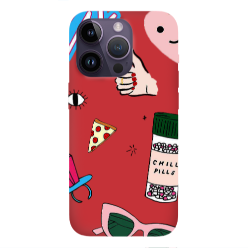 Apple iPhone 14 Pro  Chill Red Colored Silicone TPU Θήκη