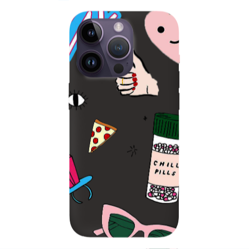 Apple iPhone 14 Pro Max Chill Black Colored Silicone TPU Θήκη