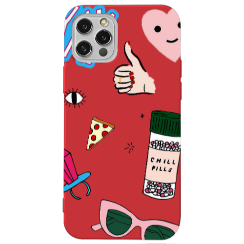 Apple iPhone 13 Pro Chill Red Colored Silicone TPU Θήκη