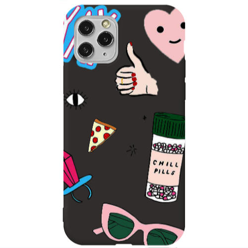 Apple iPhone 11 Pro Max Chill Black Colored Silicone TPU Θήκη