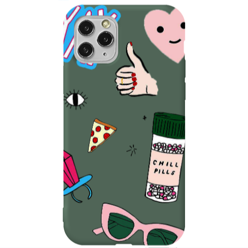 Apple iPhone 11 Pro Max Chill Dark Green Colored Silicone TPU Θήκη