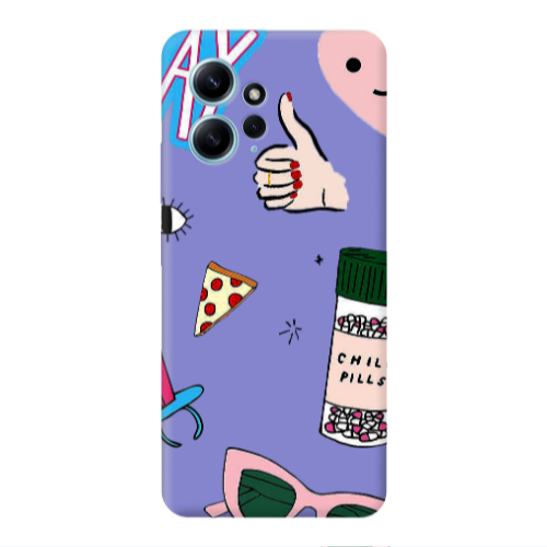 Xiaomi Redmi Note 12 4G Chill Purple Colored Silicone TPU Θήκη