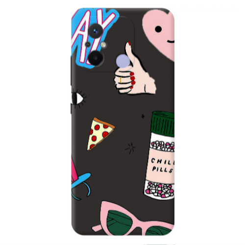Xiaomi Redmi 12C Chill Black Colored Silicone TPU Θήκη