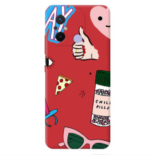 Xiaomi Redmi 12C Chill Red Colored Silicone TPU Θήκη