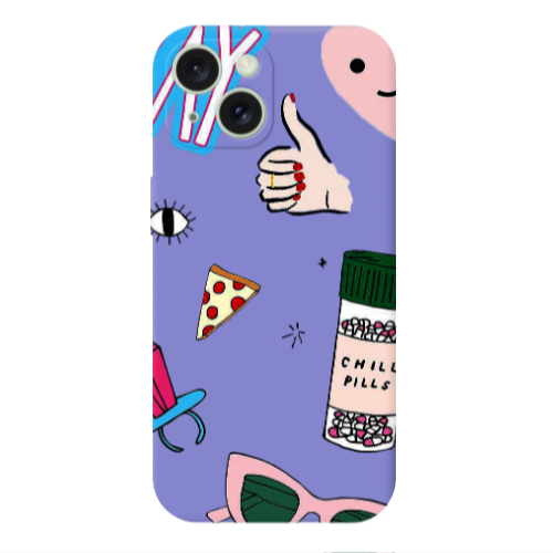 Apple iPhone 15 Plus Chill Purple Colored Silicone TPU Θήκη
