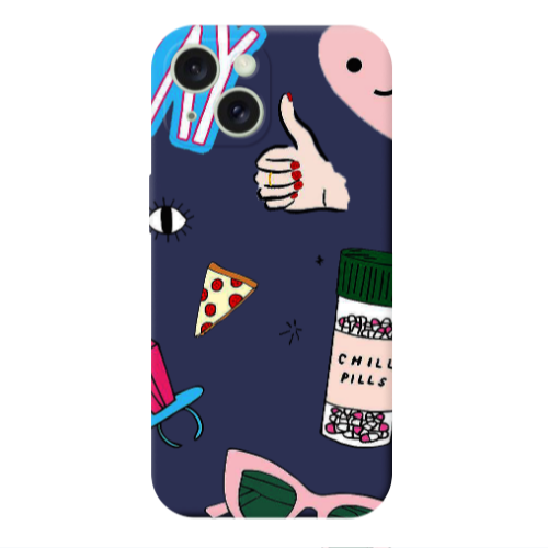 Apple iPhone 15 Plus Chill Dark blue Colored Silicone TPU Θήκη